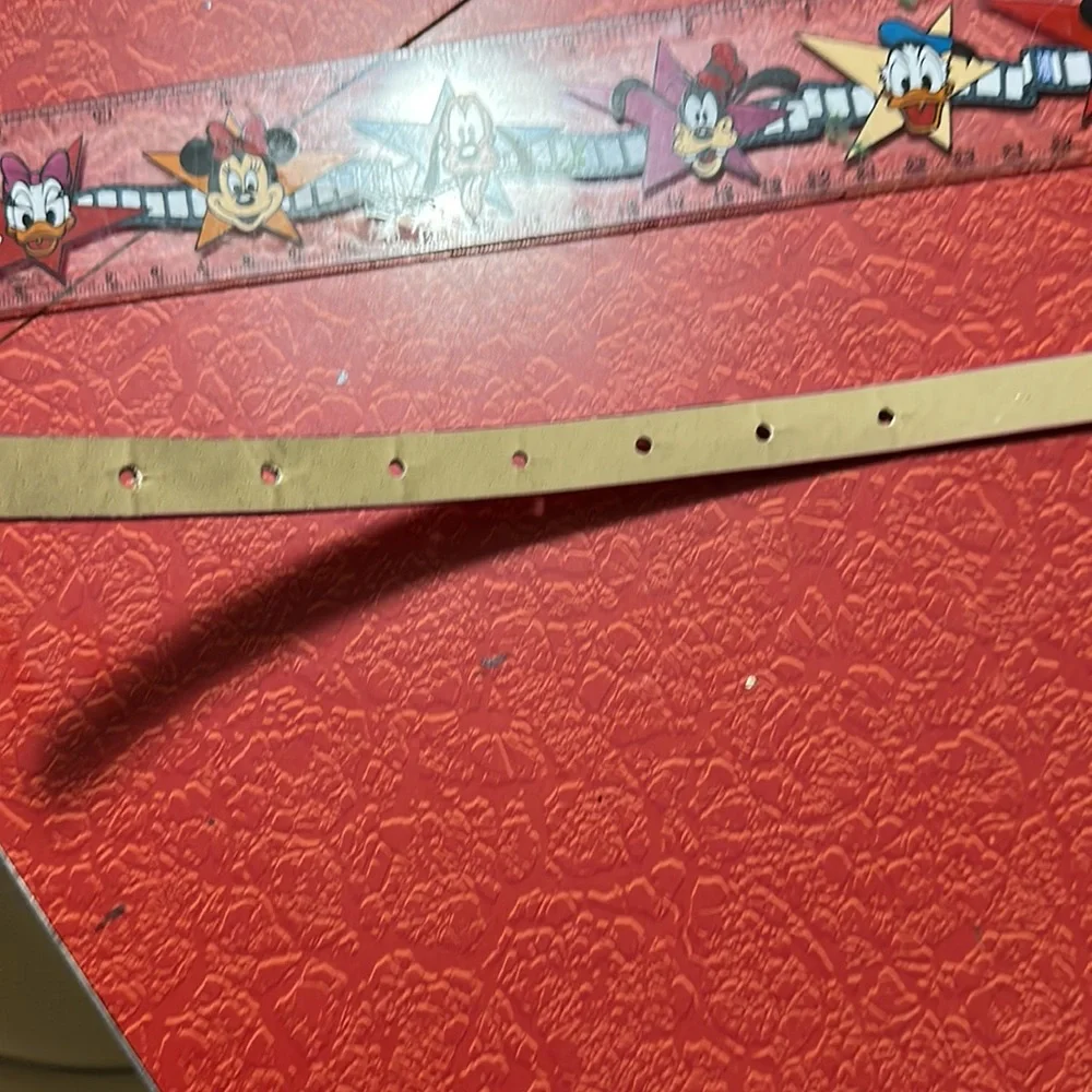 Belt Pink shiny Star thin belt for girls -  man made materials adjustable